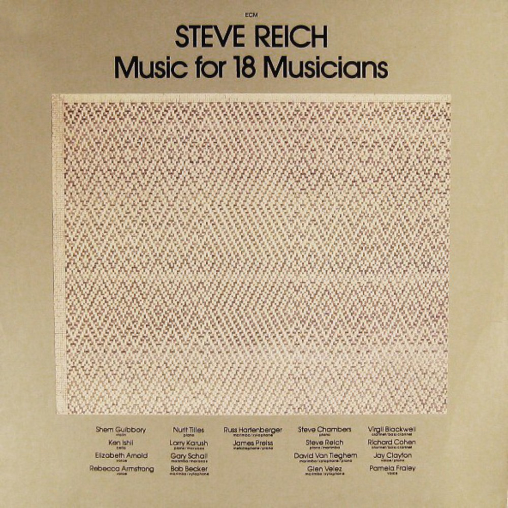 Steve Reich, pochette d'album de Music for 18 Musicians